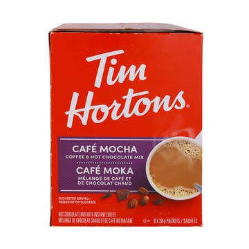 Tim Hortons Cafe Mocha Coffee & Hot Chocolate Mix 8s 28g