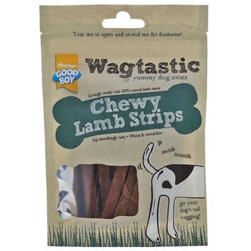 Wagtastic Chewy Lamb Strips Dog Treats 80g