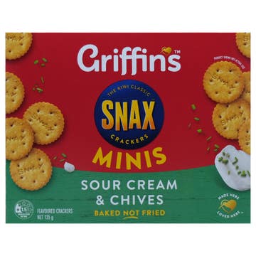 Griffin's Snax Minis Sour Cream & Chives Crackers 135g