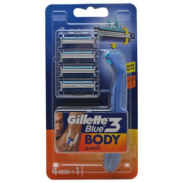 Gillette Blue 3 Body Cartridge Razor 4s