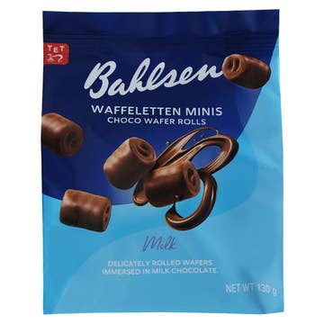 Bahlsen Waffeletten Minis Chocolate Wafer Rolls 130g