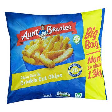 Aunt Bessie's Crispy Skin On Crinkle Cut Chips 1.3Kg