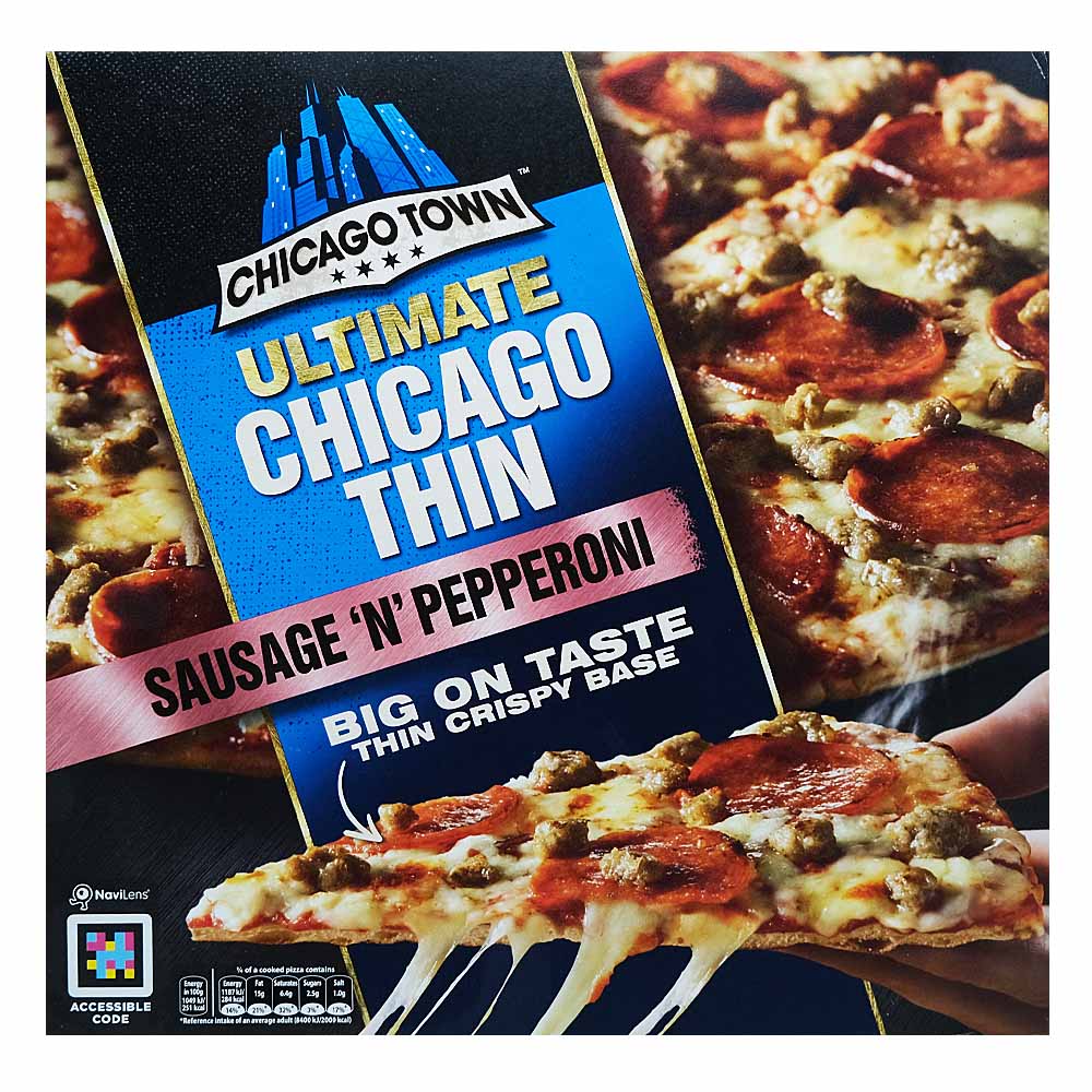Chicago Town Crispy Sausage & Pepperoni Chicago Thin 431g [Contains Pork]