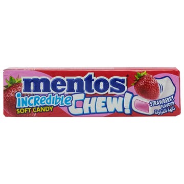 Mentos Incredible Strawberry Chew Soft Candy 10s