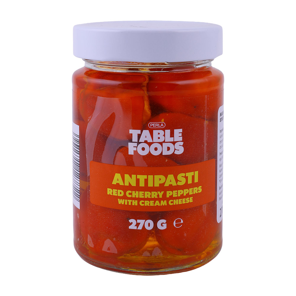 Table Foods Antipasti Red Cherry Peppers With Cream Cheese 270g