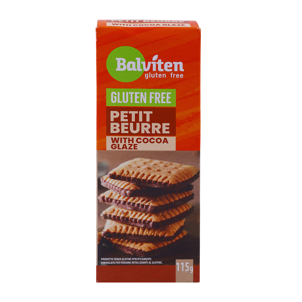 Balviten Gluten Free Petit Beurre Cocoa Glaze 115g