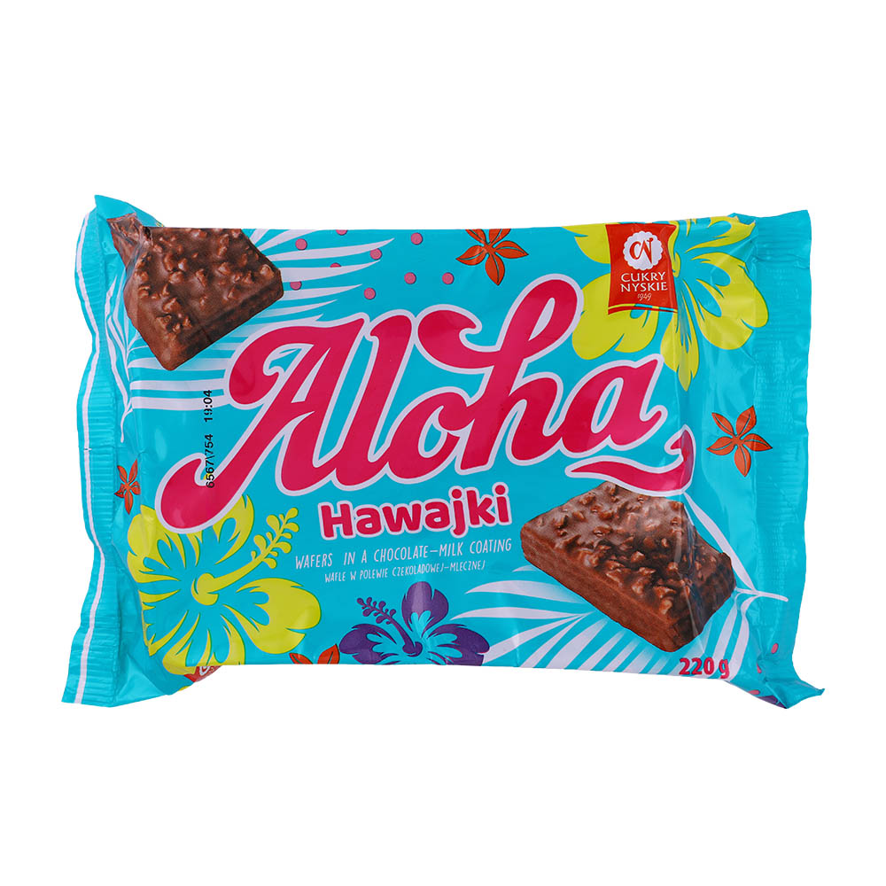 Aloha Hawajki Chocolate Milk Coating Wafers 220g