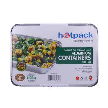 Hotpack Aluminium Containers With Lid 1900cc 10s