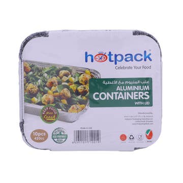 Hotpack Aluminium Containers With Lid 420cc 10s