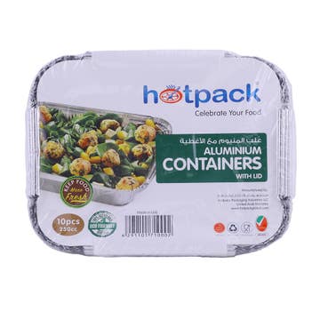 Hotpack Aluminium Containers With Lid 250cc 10s