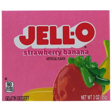 Jell-O Strawberry Banana Gelatin Dessert Mix 85g