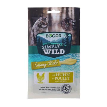 Bogar Simply Wild Chicken Creamy Sticks Cat Food 5x15g
