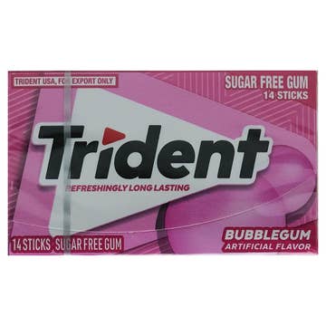 Trident Bubble Refreshing Sugar Free Gums 14s 26.6g