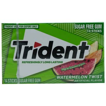 Trident Watermelon Twist Refreshing Sugar Free Gums14s 26.6g