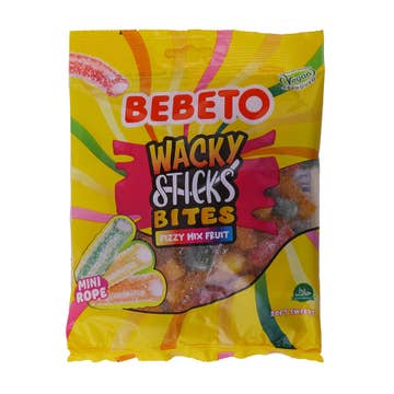 Bebeto Wacky Sticks Bites Mini Rope Candy 135g