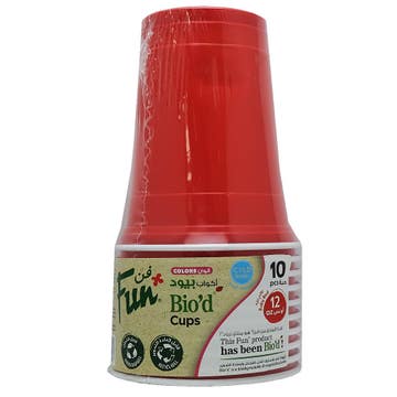 Fun Ruby Red Bio's Cups 10s 12Oz