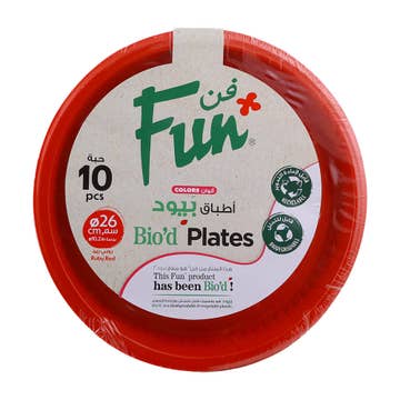 Fun Bio'd Ruby Red Plates 26cm 10s