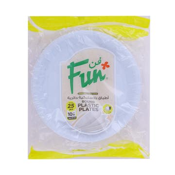 Fun Everyday Round Plastic Plates 26cm 25s