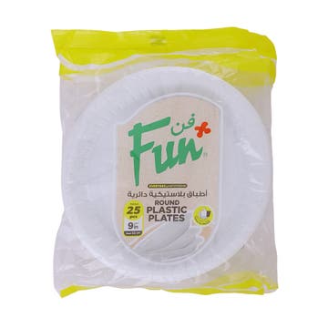 Fun Everyday Round Plastic Plates 22cm 25s