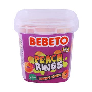 Bebeto Peach Rings Gummy Candy 150g