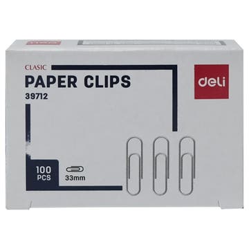 Deli Classic Paper Clips 33MM 100 Pieces