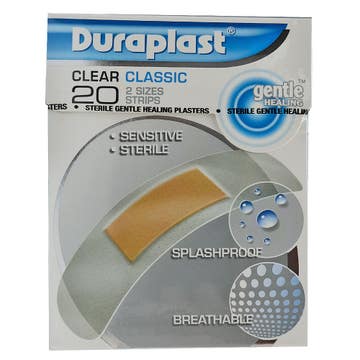 Duraplast Clear Classic Plasters 2 Sizes 20s