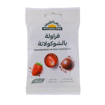 Natureland Strawberries In Milk Chocolate 45g