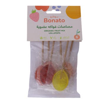 Bonato Organic Fruit Mix Lollipops 6s 50g