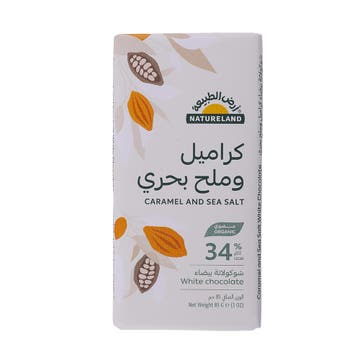 Natureland Caramel And Sea Salt White Chocolate 85g