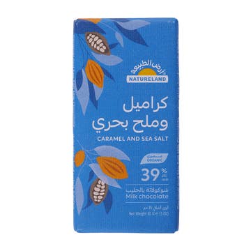 Natureland Caramel And Sea Salt Milk Chocolate 85g