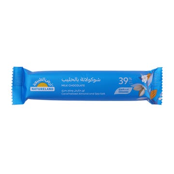 Natureland Caramelized Almond & Sea Salt Milk Chocolate 35g