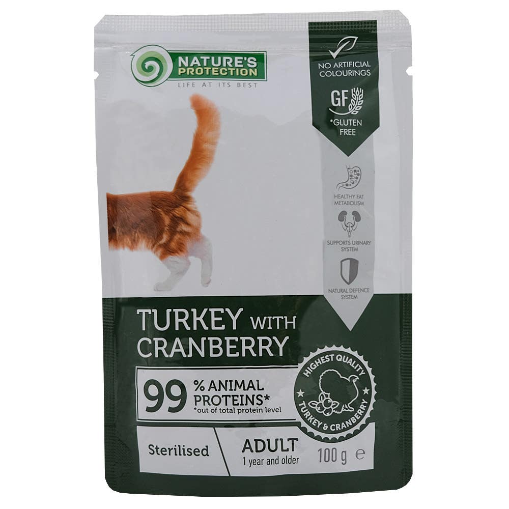Alosraonline | Nature's Protection Turkey with Cranberry Cat Food 100g