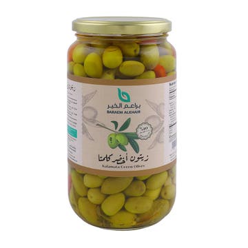 Beraem Alkhair Kalamata Green Olives 1Kg