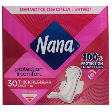 Nana Protection & Comfort Thick Regular Maxi Pads 30s