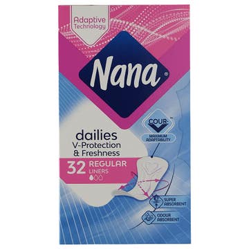Nana Dailies V Protection & Freshness Regular Panty Liners 32s