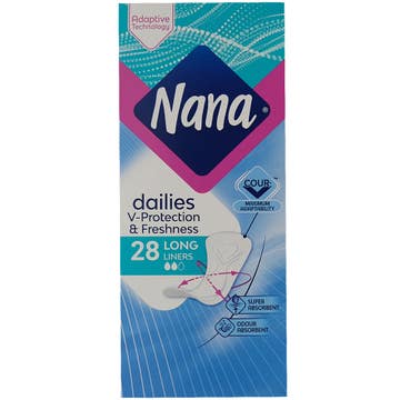 Nana Dailies V Protection & Freshness Long Panty Liners 28s
