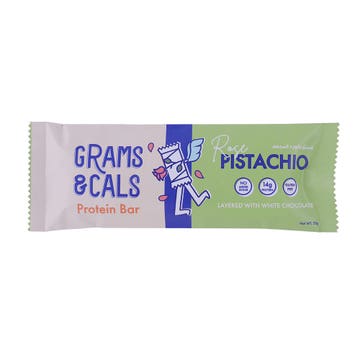 Grams & Cals Rose Pistachio Protein Bar 50g