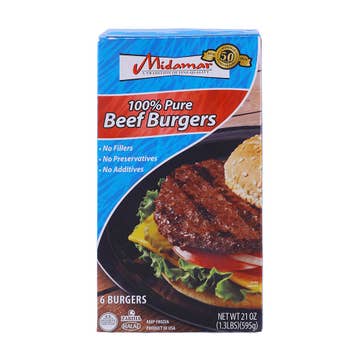 Midamar Pure Beef Burgers 595g
