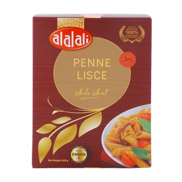 Al Alali Whole Wheat Penne Lisce Pasta With Omega 3 450g