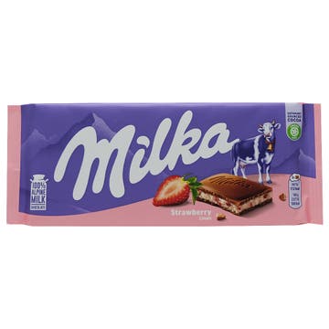 Milka Strawberry Milk Chocolate 100g