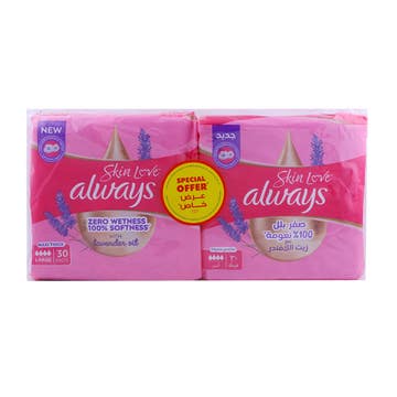 Always Sensitive Skin Love Thick Large Pads 2x30s