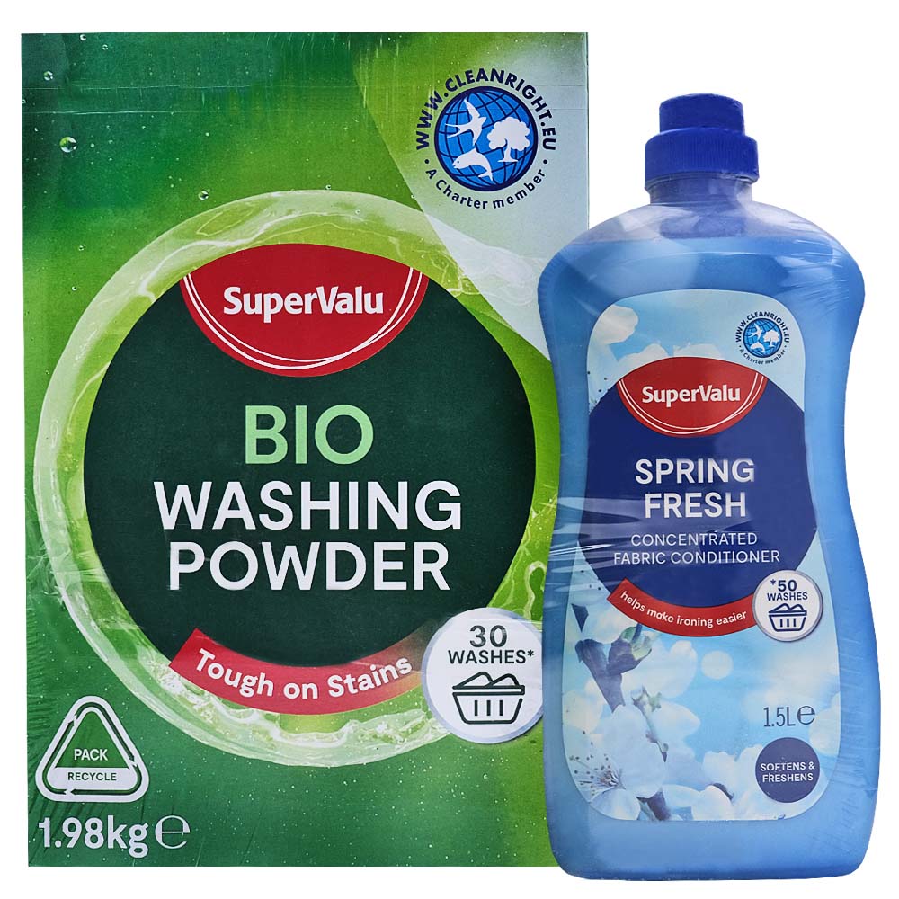 SuperValu Bio Powder 1.98Kg + Spring Fabric Conditioner 1.5L [Special Offer]