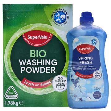 SuperValu Bio Powder 1.98Kg + Spring Fabric Conditioner 1.5L [Special Offer]