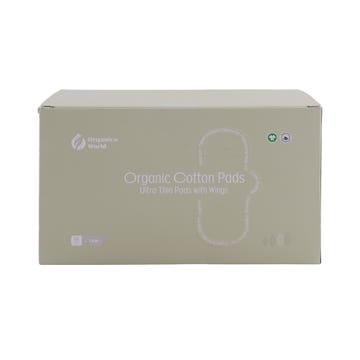 Organico World Ultra Thin Large Organic Cotton Pads 18s