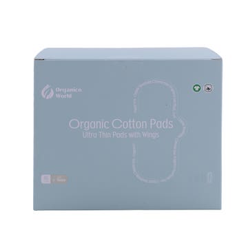 Organico World Ultra Thin Heavy Flow Organic Cotton Pads 16s