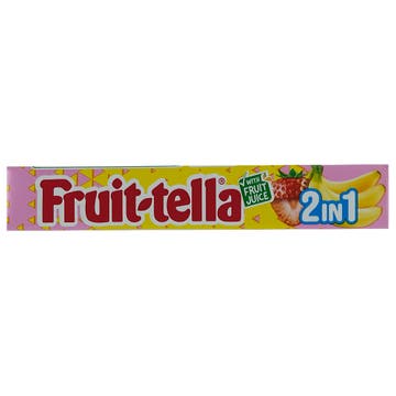 Fruit-tella 2 In1 Strawberry Banana Candy 20s