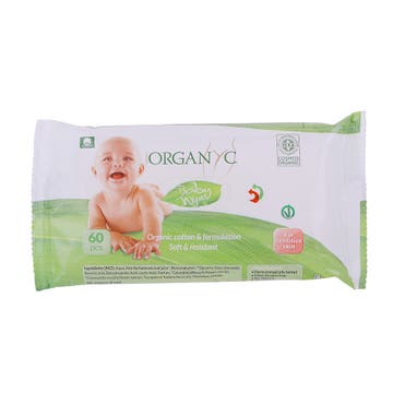 Organyc Baby Cotton Wipes 60s