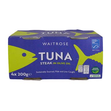 Waitrose Tuna Steak In Olive Oil 4x200g
