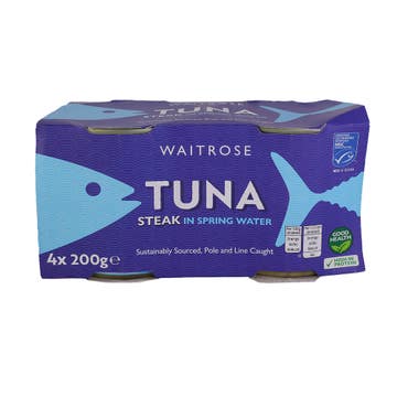 Waitrose Tuna Steak In Spring Water 4x200g