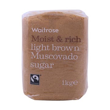 Waitrose Light Brown Muscovado Sugar 1kg